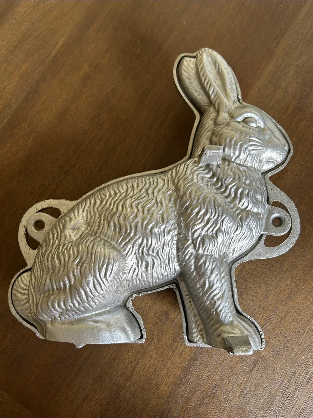 Vintage Metal cake chocolate ice cream Rabbit Mold - Silver Bunny